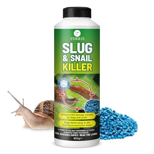Image of FERRIS | Slug & Snail Killer Pellets 800g - Use in Gardens & Greenhouses - Powerful Slug Repellent for Organic Gardening with Maximum Protection | Fast Acting Pellets for Slugs and Snails (1 Pack)