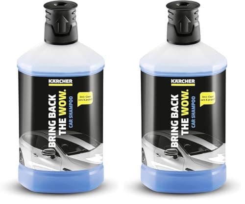 Image of Kärcher 62957500 1 L, 3-in-1 Car Shampoo Plug and Clean, Pressure Washer Detergent (Pack of 2)