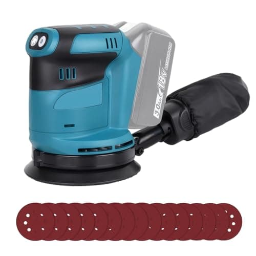 Image of Cordless Orbital Sander for Makita 18V Battery, Random Orbital Sander, 13000RPM 3 Variable Speeds, 12Pcs Sandpapers, Electric with Dust Collection