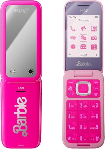 Image of HMD Barbie Pink Mobile Flip Phone. Unlocked