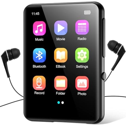Image of 64GB MP3 Player with Bluetooth 5.3, Portable Digital Lossless Music Player with Built-in Speaker, 2.4 in Full Touch Screen, FM Radio, Line-in Voice Recorder, Earphones Included, Support up to 128GB