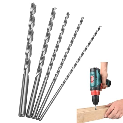 Image of 5 Pcs Extra Long Twists Drill Bit Set, 150mm Extra Long High Speed Steel Twist Drill Bit Kit, 2MM 3MM 3.5MM 4MM 5MM Hardness Spiral Drill Bit Straight Shank Set Speed Steel Drill Bits Set
