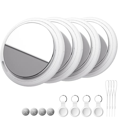 Image of Bnlei Air Tracker Tag Works with Apple Find My (iOS Only) Includes Replaceable Battery, Bluetooth Smart Item Locator Key Finder for Keys, Luggage, Wallet, Car, Bicycle (4-Pack-White)