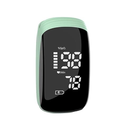 Image of Skmeditec Rechargeable Finger Pulse Oximeter Fingertip Blood Oxygen Monitor, Pulse Oximeter With Blood Oxygen Saturation/Heart Rate Monitor and SpO2 Levels, Green