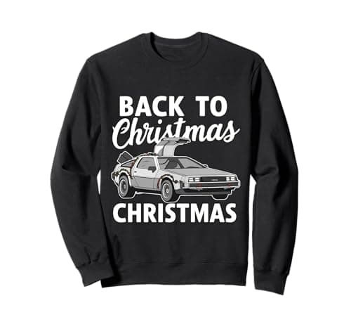 Image of Back To Christmas Funny Time Travel Machine Car Doors Future Sweatshirt