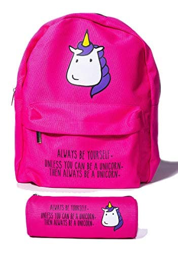 Image of Bubblegum Cases Mini Unicorn Backpack for Women Cute Small School Bag for Girls in Pink or Yellow - Lightweight Canvas Perfect for Teens Kids and Toddlers