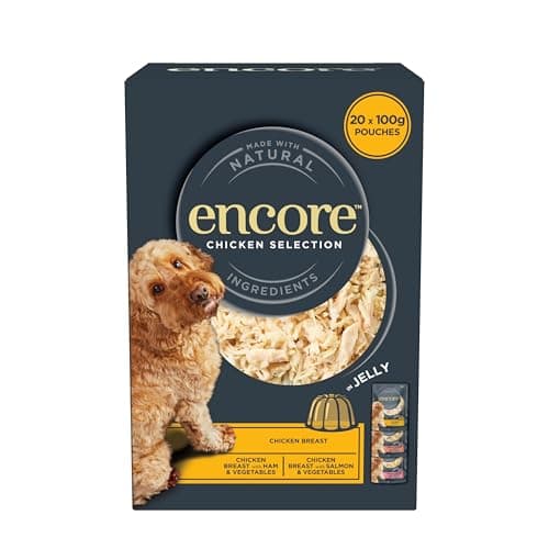 Image of Encore Natural Adult Wet Dog Food, Chicken Selection in Jelly 100g Pouch (4 x (5 x 100g Pouches))