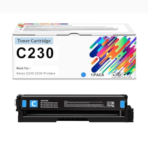 Image of C230 C235 Toner Replacement For Xerox 006R04383 006R04384 006R04385 006R04386 Ink Cartridge, Standard Capacity 1500 Pages For Xerox C235 C230 Color Printer(No Chip),Cyan-1 Pack