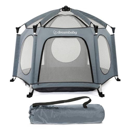 Image of Dreambaby Adventure Pop Up Playpen for Kids, Indoor and Outdoor, Portable Playard with Base and Anti UV Canopy, Foldable Baby Play Yard for Travel