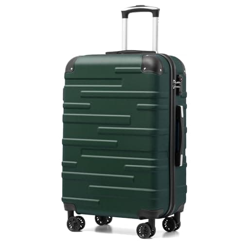 Image of COOLIFE Hard Shell Suitcase with TSA Lock and 4 Spinner Wheels Lightweight Durable (Dark Green, M(67cm 60L))