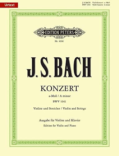 Image of Bach: Concerto No. 1 in A minor BWV 1041 (Violin and Piano) (EP4996): Edition for Violin and Piano (Edition Peters)