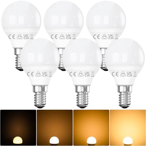Image of Nottac E14 Dimmable LED Bulbs, 2700K Warm White, Small Edison Screw Golf Ball (SES), Energy Saving LED Light Bulbs, 5W (40W Equivalent), 440LM, Long Lifespan, Pack of 6