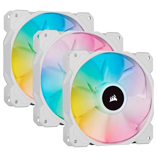 Image of Corsair iCUE SP120 RGB ELITE Performance 120mm White PWM Triple Fan Kit with iCUE Lighting Node
