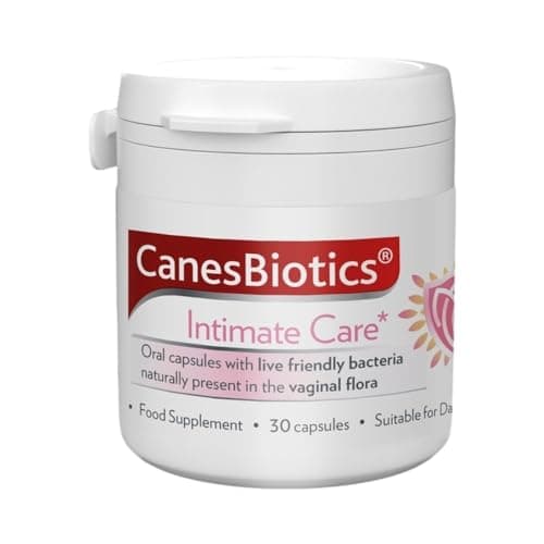 Image of Canesten CanesBiotics, Oral Capsules with Live Friendly Bacteria Naturally Present in The Vaginal Flora, 4 Billion Live Cultures, Vitamin B2, Food Supplement, 30 Capsules