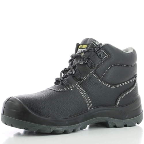 Image of SAFETY JOGGER Safety Boot - BESTBOY - Steel Toe Cap S3/S1P Work Shoe for Men or Women, Anti Slip Puncture Resistant Steel Sole, Shock Absorbing, Water and Oil Repellant Safety Shoe, UK 10.5 EU 45, Black Leather