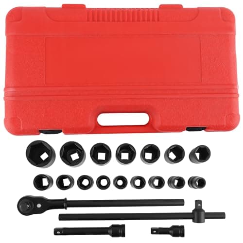 Image of maXpeedingrods 3/4" Drive Deep Impact Socket Set, 6-Point 19-50mm Metric Heavy Duty Hexagon Impact Socket Tool Garage Repair Socket Wrench Ratchets