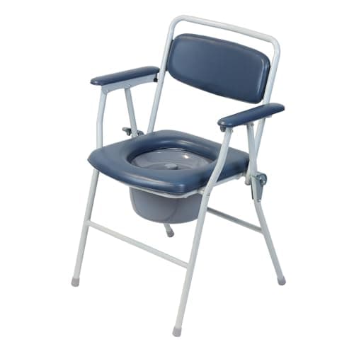 Image of Dovedale Folding Commode - Lightweight, Portable, Non Slip, Padded Seat & Arms