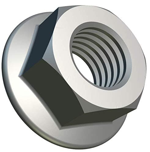 Image of M14 Jagged Flange Nuts (Pack of 2) Hex Zinc-Plated Lock Nut for Bolts/Screws - Hexagonal Fixing Nut in Alloy Steel Standard DIN 6923 (14mm)
