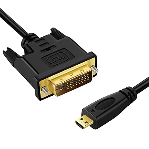 Image of Twozoh Micro HDMI to DVI Cable, Micro HDMI 1.4 to DVI 24+1 Pin Male to Male Cable Support 1080P Full HD (1M)