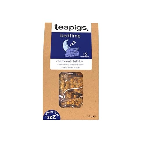 Image of teapigs Chamomile Lullaby Tea - Chamomile Flowers, Passionflower, Lemon Verbena & Reishi Mushroom - Calming Night Time Tea for Relaxation - 15 Temples