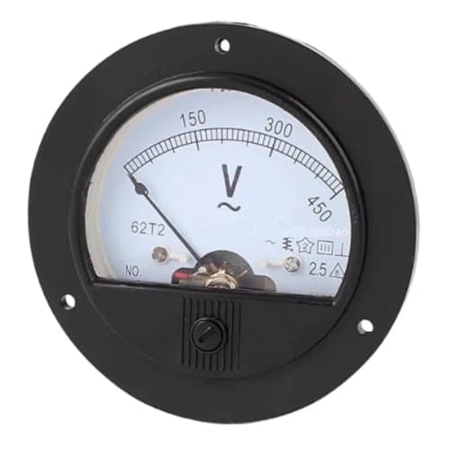 Image of AC voltmeter, 62T2 AC 300V 250V 450V 500V Analogue Panel Meter Volt Gauge Analog Round 1Pcs(AC0 300V)