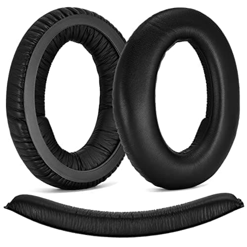 Image of HD380 Earpads+Headband Repalcement Ear Cushions Compatible with Sennheiser HD380 PRO HD380 PC350 Game Zero Headphones Soft Protein Leather and Memory Foam Ear Pads and Top Headband