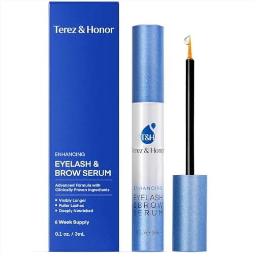 Image of Terez & Honor Eyelash Growth Serum: Clinically Proven Lash & Brow Enhancer for Longer, Fuller, Thicker Lashes - Thickness Booster, 3 mL - Made in Korea, See Results in 4 Weeks
