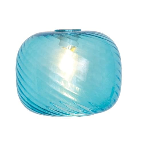 Image of Britalia Lighting BR9432 NE BL Blue Swirl Glass Modern Easy Fit Non Electric Pendant Shade 23cm - Shade Only - 42mm Hole for Fitting to E27 ES Large Edison Screw Lampholders