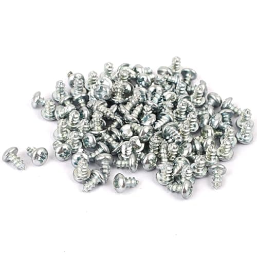 Image of TA-VIGOR 100Pcs Self Tapping Screws, M3 Phillips Pan Head Screw, 6mm Round Head Tapping Screws, Carbon Steel Machine Wood Fasteners Bolts for Wood, Drywall, Furniture, Repairing