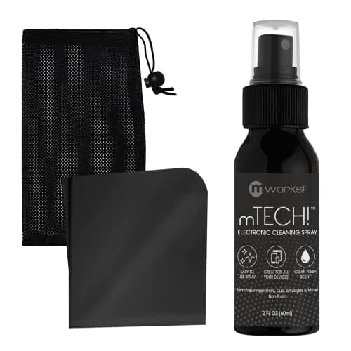 Image of mTech! Electronic Cleaning Kit with Spray Bottle & Cloth [Travel Size] Screen Cleaning Kit for Smartphones, Tablets, TVs, Laptops and All Tech with Plush Microfiber Cloth and Screen Shine Formula