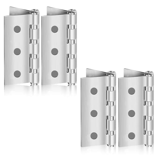 Image of MSC Stainless Steel Door Hinges 3 Inch – Heavy Duty Folding Butt Hinge with Screws, Rust-Resistant, Smooth & Silent Movement, Ideal for Internal & External Doors, & Cabinets (4)