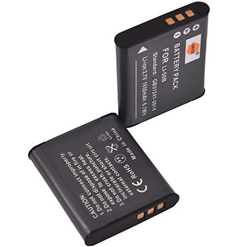 Image of DSTE 2PCS LI-50B LI50B Li-ion Battery Compatible with Olympus Stylus 9000, Stylus 9010, SZ-10, SZ-11, SZ-12, SZ-15, SZ-20