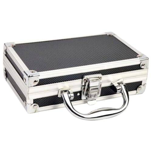 Image of Aluminium Alloy Tool Box, Portable Shockproof Storage Case with Handle, Heavy Duty ABS & Aluminium Organizer for Home Office Market Tools Gadgets