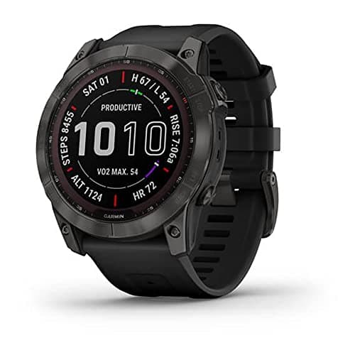 Image of Garmin Fenix 7X Sapphire Solar - Carbon Grey DLC Titanium - GPS Watch - 4.0cm Digital Display