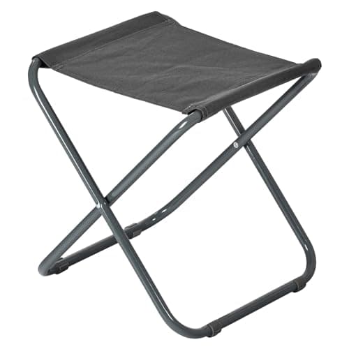 Image of Harbour Housewares Folding Stool - Grey - Pack of 1 - Canvas Camping Stool Adults Small Portable Lightweight Outdoor Foldable Garden Seat for Fishing, Travelling, Picnics