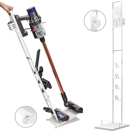 Image of BRIAN & DANY Vacuum Storage Stand, Metal Holder for Dyson V15 V12 V11 V10 V8 V7 V6 Cordless Vacuum Cleaners & Accessories, White