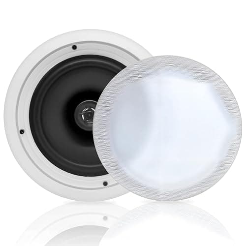 Image of Pyle In Wall Speaker System, In Ceiling Dual Speakers 20cm, 2 Way 250W Slim Device, Flush Mount Design for Indoor and Outdoor Home Use