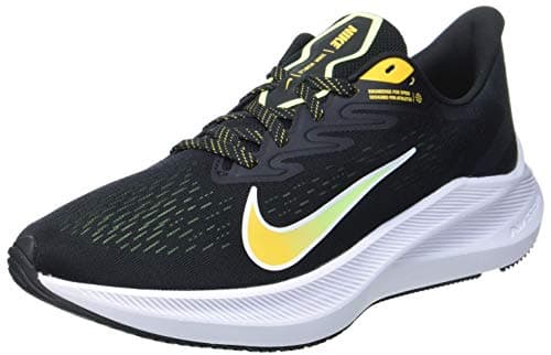 Image of Nike Zoom Winflo 7, Men's Running Running Shoe, Black/University Gold-Volt Glow-White, 7 UK (41 EU)