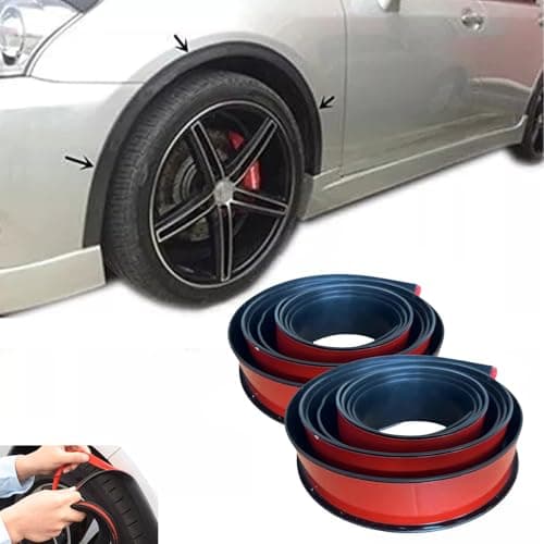 Image of Inscrip Fender Flare Rubber Seal, Car Flare Wheel Wheel Arch Trim, Eyebrow Protector Arch Trim, Universal Extra Wide Arches Fender Wheel Eyebrow Trim Strip Arch Lip Protector, 3m*4.5cm (Black)