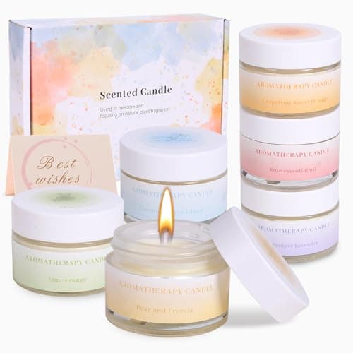 Image of Scented Candles Gifts for Women, Birthday Gifts for Women Her, 6 Pack Soy Wax Aromatherapy Candles Gift Set for Weddings, Christmas, Bath and Yoga (Purple)
