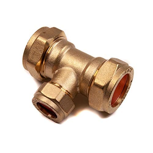 Image of 22mm x 22mm x 15mm Compression Reducing Tee Brass