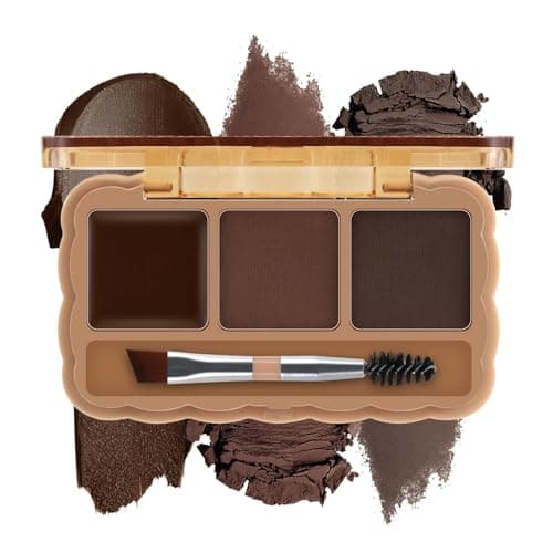 Image of Boobeen Eyebrow Palette, 3 Colors Brow Powder Kit, Eye Brow Pomade with Double-ended Brush, Long-lasting Eye Makeup Kit, Sculpt & Define Brows, for Beginners