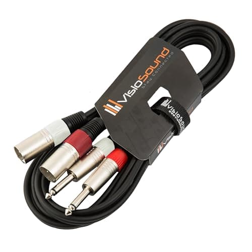 Image of VisioSound 2 x Male XLR to 2 x 6.35mm 1/4" Mono Jack Twin Lead/Audio Signal Patch Cable 1.5m
