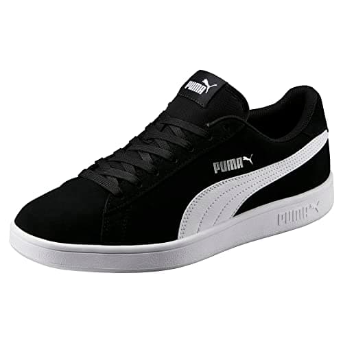Image of Puma Smash V2, Unisex Adults’ Low-Top Sneakers, Black (Puma Black-Puma White-Puma Silver 01), 8 UK (42 EU)