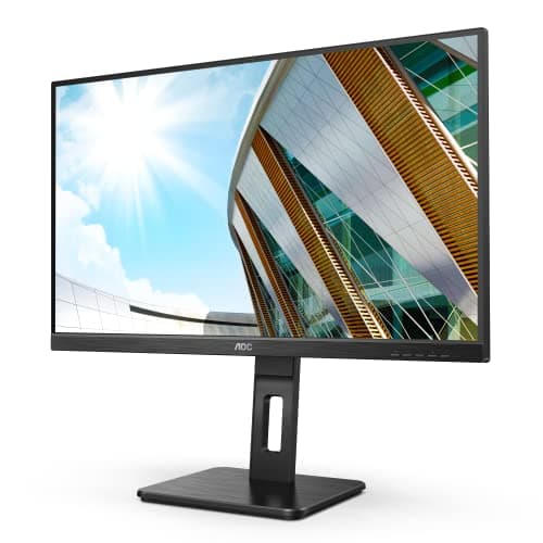 Image of AOC 27P2Q - 27 Inch FHD Monitor, 75Hz, 4ms, IPS, Height Adjust, USB Hub, Spaekers, FlickerFree (1920x1080 @ 75Hz, 250cd/m², HDMI//DP/VGA/DVI/ USB 3.2)