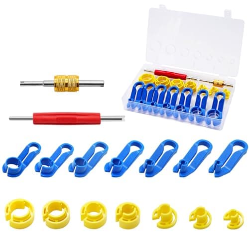 Image of Yeelua 16 PCS Fuel Line Disconnect Removal Tool, Vehicles AC Line Disconnect Air Conditioning Pipe Tool Fuel Line Disconnect Tools Set ABS Plastic Air Conditioning Kit Auto Repair Tools