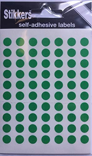 Image of 490 Green 8mm Sticky Coloured Dots Easy Peel Self Adhesive Colour Coding Sticky Dots Round Labels Circle Stickers