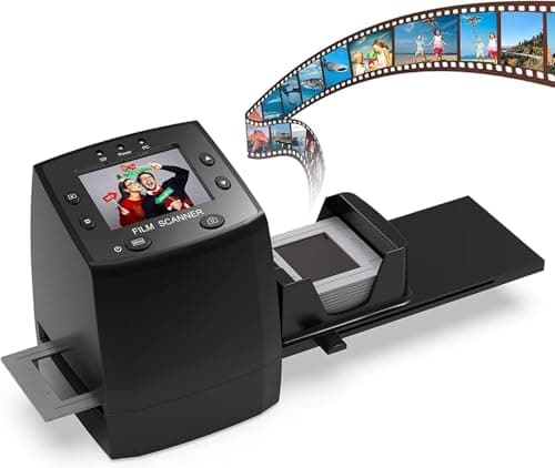 Image of DIGITNOW!High Resolution 135 Film/Slide Scanner, Slide Viewer and Convert 35mm Negative Film &Slide to Digital JPEG Save into SD Card , with Slide Mounts Feeder No Computer/Software Required.