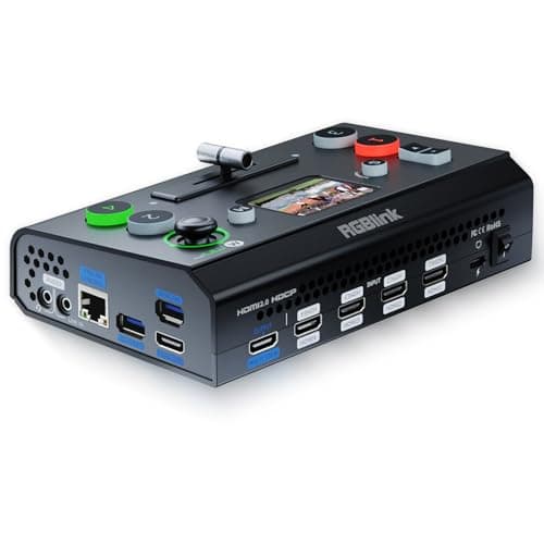 Image of RGBlink Mini-pro Multi Camera Video Mixer Switcher with On-Board Monitor 4K HDMI Live Streaming Switcher Chroma Key Logo Overlay USB3.0 Output for Church, Webinars, Weddings, Social Events
