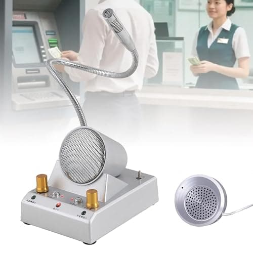 Image of Dual-Way Intercom Speaker with 360° Rotatable Microphone and Noise Suppression for Clear Voice Communication in Banks, Hospitals, and Stations